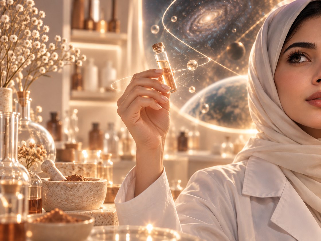 تصوّر فني يجمع العلم والخيال ضمن الهوية البصرية للبرنامج